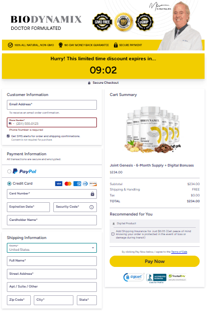 Joint Genesis Secure Order Form